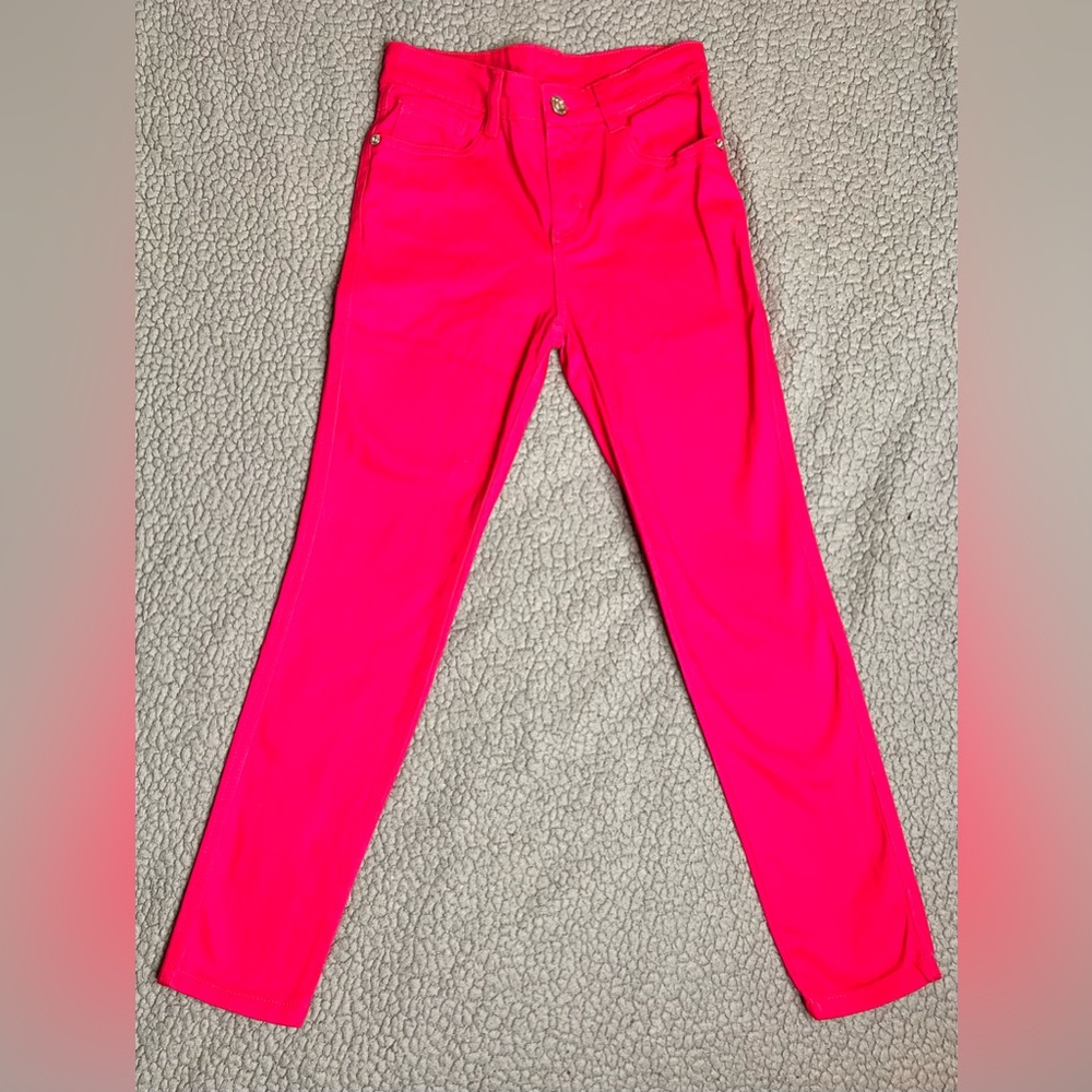 Hello Gorgeous Stretchy Hot Pink Jeans Girls Size L 10